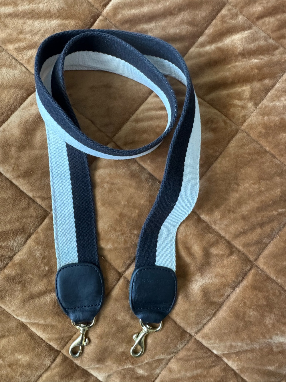 Clare V black and cream Canvas Bag Strap. Good condition
